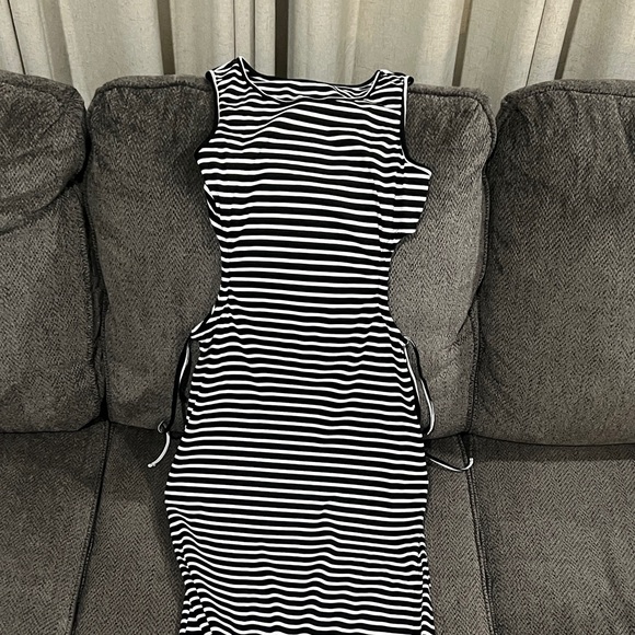 Dresses & Skirts - Black and White Striped Dress